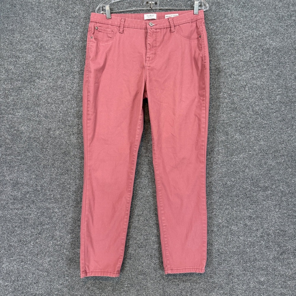 Curve Appeal Minimalist Jegging Pants Women 12 Rose Pink Stretch Skinny Casual